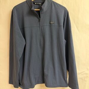 TravisMathew Mens Navy‎ Blue Full Zip Performance Golf Jacket Mock Neck Active L
